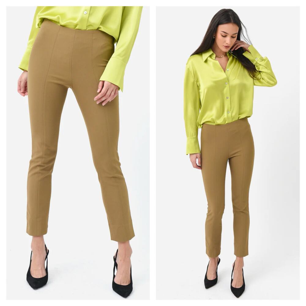 Vince Tan Ponte Pants Large Large Split Ankle Minimalist Stitch Seam